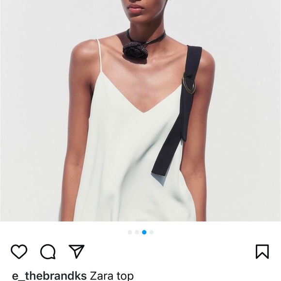 Zara White and Black Sleeveless Top - Picture 2 of 8
